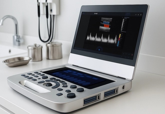 Imagem de um aparelho de ultrassom portátil