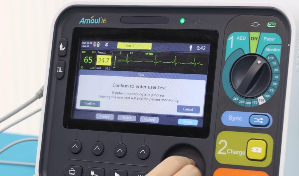 cardioversor i6 amoul em modo teste